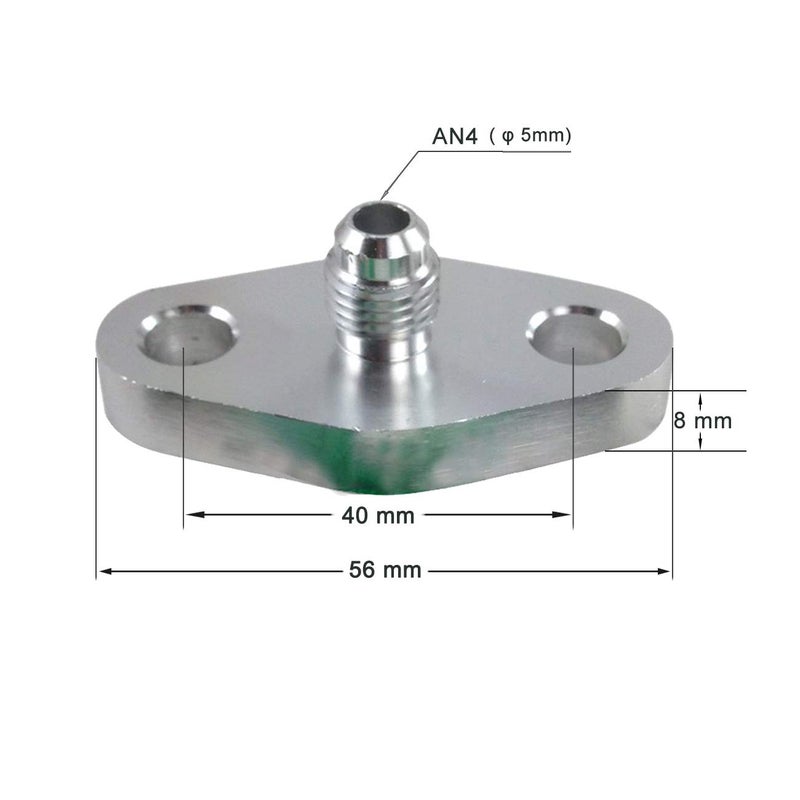 Koxuyim 4AN Oil Feed Inlet Flange Gasket Adapter Kitwith Gasket 4-AN Adapter AN4 W/Built In Restricter and Bolts Compatible with T3 T3/T4 T04 T4 For Ball Bearing Turbos - Image 3